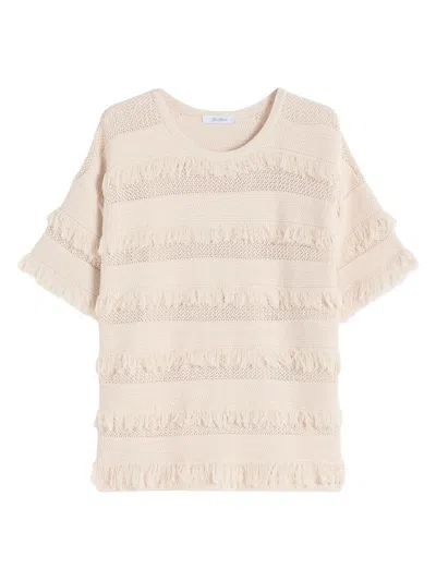 Max Mara Oversized Patterned Viscose Sweater In Neutral