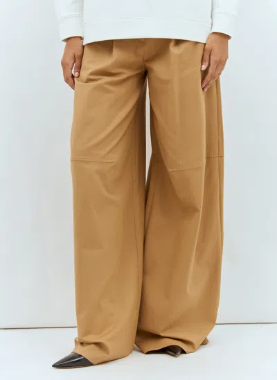 Max Mara Avoriaz Stretch Oversized Pants In Beige