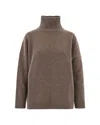 Max Mara Turtleneck Drop-shoulder Sweater In Brown