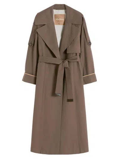 MAX MARA WOMEN'S OVERSIZED WATER REPELLENT TWILL TRENCH COAT