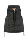 Max Mara Sleeveless High-collar Jacket With Zip-up Front And Adjustable Drawstrings In Black