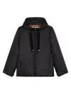 Max Mara Black Jacket With Oversized Silhouette And Drawstring Hood In Multi