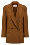 Max Mara Palanca Double Breasted Blazer In Brown