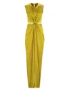 Max Mara Front Draped Dress With Metal Ring Accent