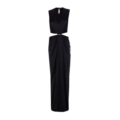 Max Mara Women Panaro Silk Satin Dress In Hourglass In Black