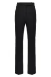 Max Mara Okra Cotton Cigarette Pants In Black