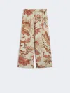 Max Mara Printed Silk Twill Trousers In Brown