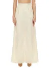 Max Mara Piombo Wool Wide Pants In White