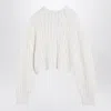 Max Mara White Perforated Wool And Cashmere Sweater Women