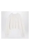 Max Mara White Perforated Wool And Cashmere Sweater Women In White