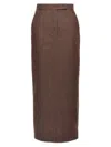 Max Mara Women's Pianosa - Denim-effect Cotton Skirt In Brown