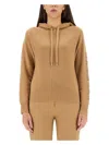 Max Mara Ananas Crystal Logo Hoodie In Beige