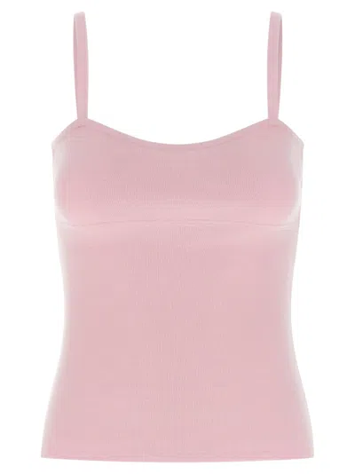 Max Mara Women Pink Sweetheart Neck Sleeveless Top