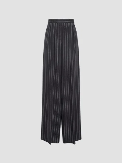 Max Mara Women's Pinstripe Jersey Trousers In Ultramarine