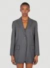 Max Mara Women Pinstriped Wool Blazer In Gray