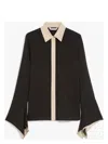 Max Mara Pio Silk Charmeuse Shirt In Black
