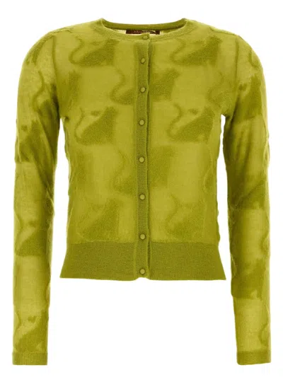 MAX MARA WOMEN'S PISTACHIO NYLON BLEND ALVARO CARDIGAN