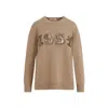 Max Mara Plata 1952 Sequin Logo Knit Sweater In Brown