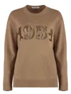 Max Mara Sweater In Wool And Cashmere Blend In Camel