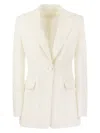 Max Mara Plinio Single Breasted Cady Tuxedo Jacket In White