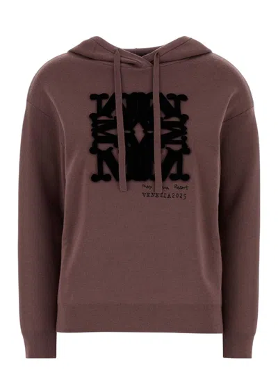MAX MARA WOMEN'S PLUM WOOL SFINGE SWEATSHIRT