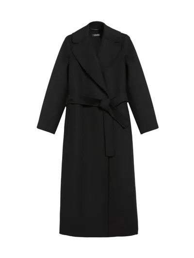 Max Mara Women's Poldo Wool Belted Wrap Coat In Black