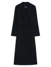 Max Mara Women's Poldo Wool Belted Wrap Coat In Black