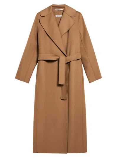Max Mara Women's Poldo Wool Belted Wrap Coat In Brown
