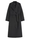 Max Mara Wool Drap Wrap Coat In Gray