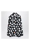 Max Mara Polka Dot Silk Shirt In Size Small In Black