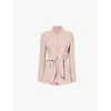 Max Mara Seggio Belted Cady Blazer In Powder