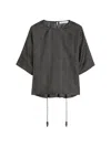 Max Mara Silk Stripe Short-sleeve Blouse In Multi