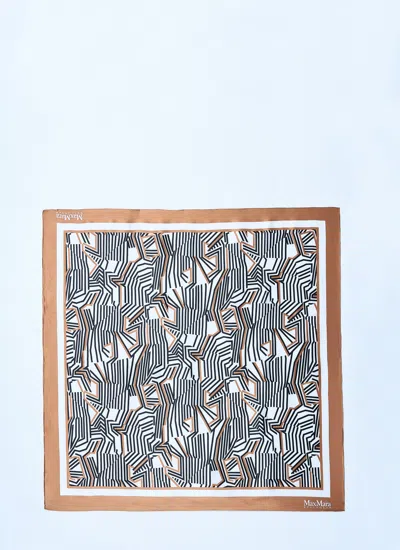 Max Mara Women Printed Silk Scarf In Beige