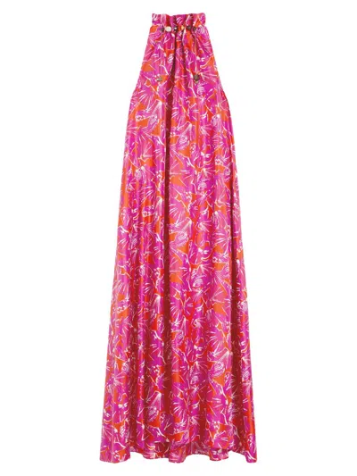 Max Mara Women's Printed Silk Twill Dress In Pink
