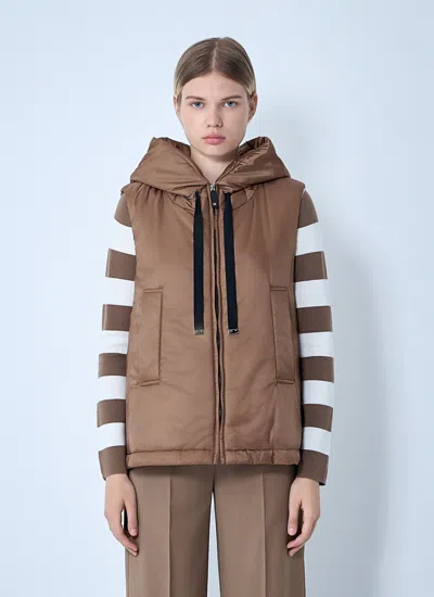 Max Mara Women Puffer Gilet In Brown
