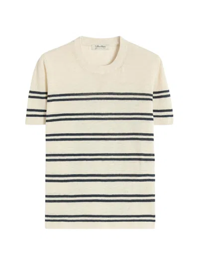 Max Mara Women's Pure Linen Yarn Sweater In White