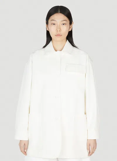 Max Mara Oversized Long-sleeve Cotton Shirt In White