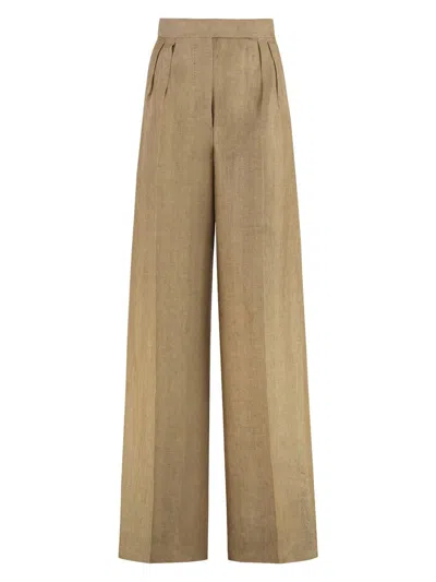 MAX MARA WOMEN'S RAUCHE LINEN TROUSERS