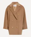 Max Mara Womens Camel Rebus Notch-lapel Relaxed-fit Wool And Cashmere Coat