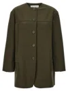 Max Mara Tailored Jacket Flap Pockets In Green