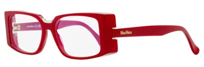 Max Mara Women's Rectangular Blue Block Eyeglasses Mm5157-b 066 Carmine Red 54mm