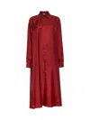 Max Mara Women Red Crusca Silk Shirt Dress In Red