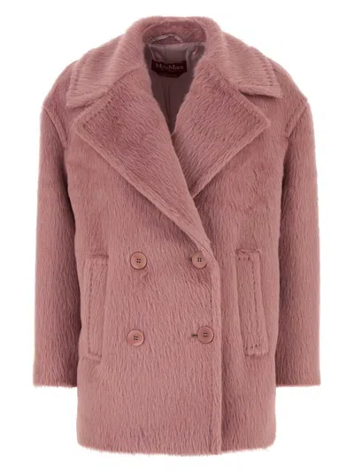 MAX MARA WOMEN'S RED ECO FUR SLAM COAT