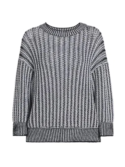 Max Mara Regno Contrast Knit Sweater In Black,white