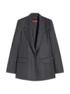 Max Mara Tailored Single-breasted Wool Jacket In Gray