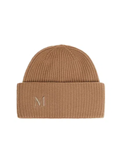 Max Mara Mmretina Cashmere Beanie Hat In Brown