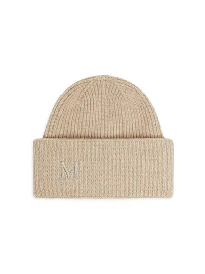 Max Mara Women's Rib Knit Cashmere Beanie Hat In Brown