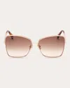 MAX MARA WOMEN'S ROSE GOLDTONE MENTON 1 BUTTERFLY SUNGLASSES