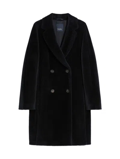 Max Mara Manteau Mi-long En Alpaga Et Laine In Black