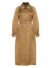 Max Mara Belted Organdy Trench Coat Featuring Pockets In Brown